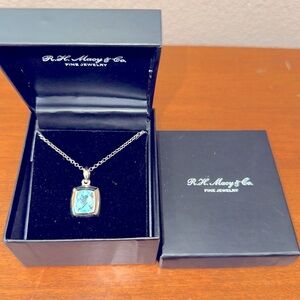 6 Carat Blue Topaz Cushion Cut pendant